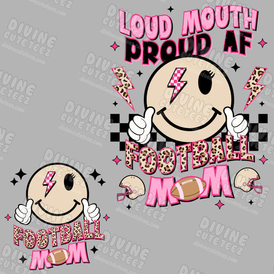Loud Mouth Proud AF Football Mom DTF Set