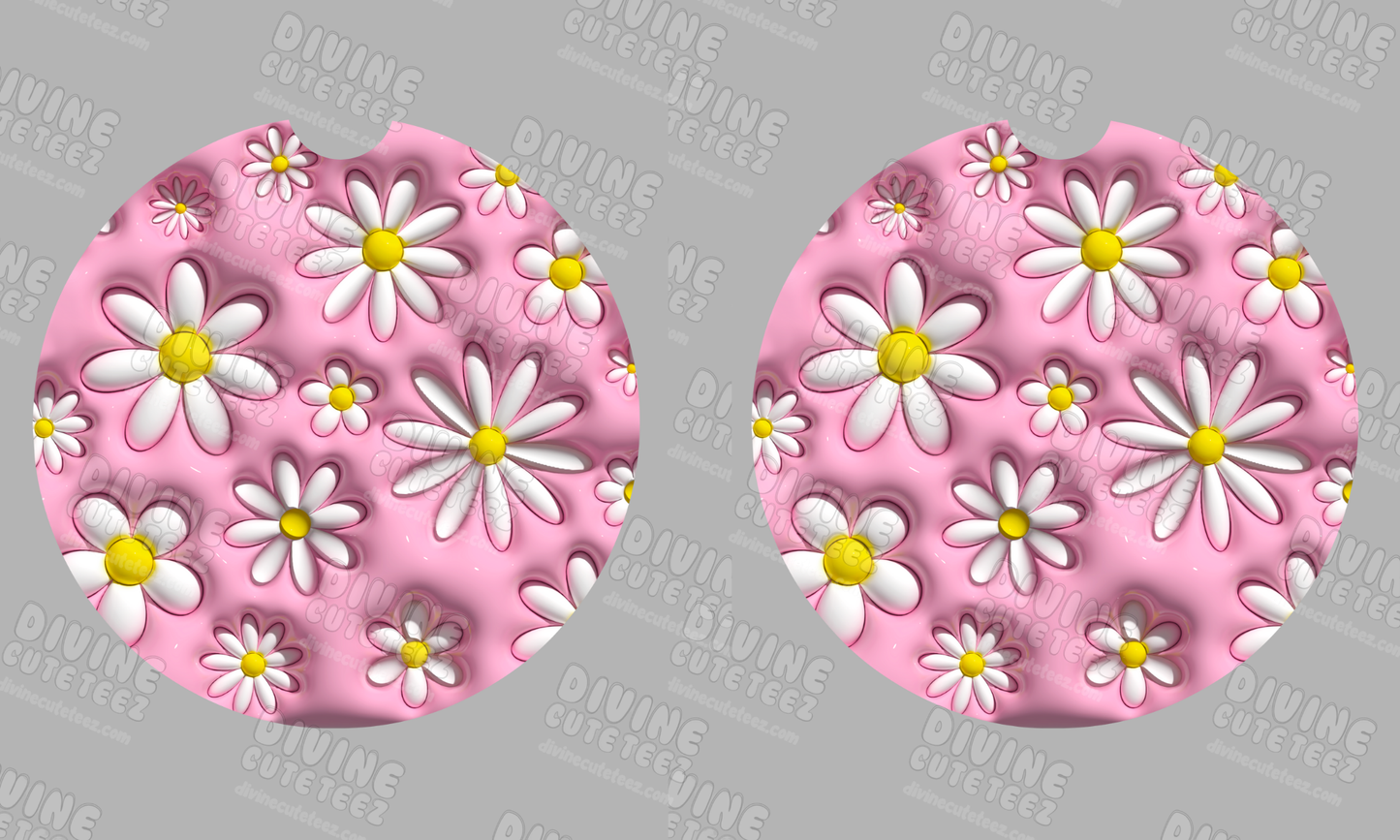 Pink Daisy Impressions Sublimation Coaster Set