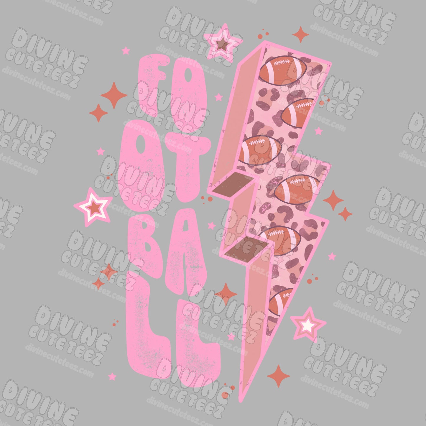 Football Lightning Bolt DTF Transfer