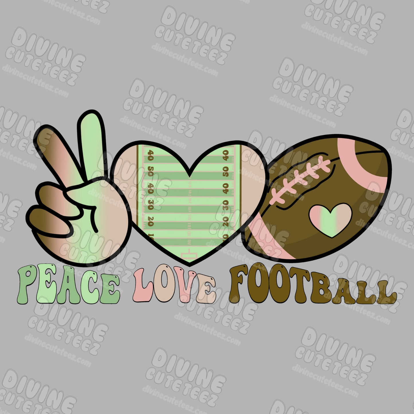 Peace Love Football DTF Transfer