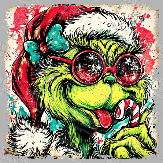 Preppy Grinch DTF Transfer