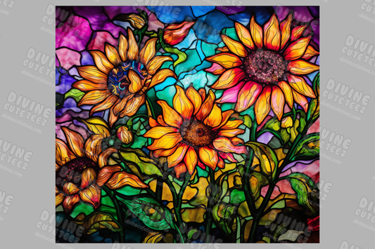Stained Glass Sunflower 20oz Sublimation Transfer