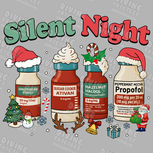 Silent Night DTF Transfer