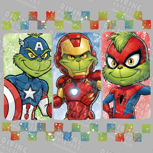 Grinch Superheros DTF Transfer