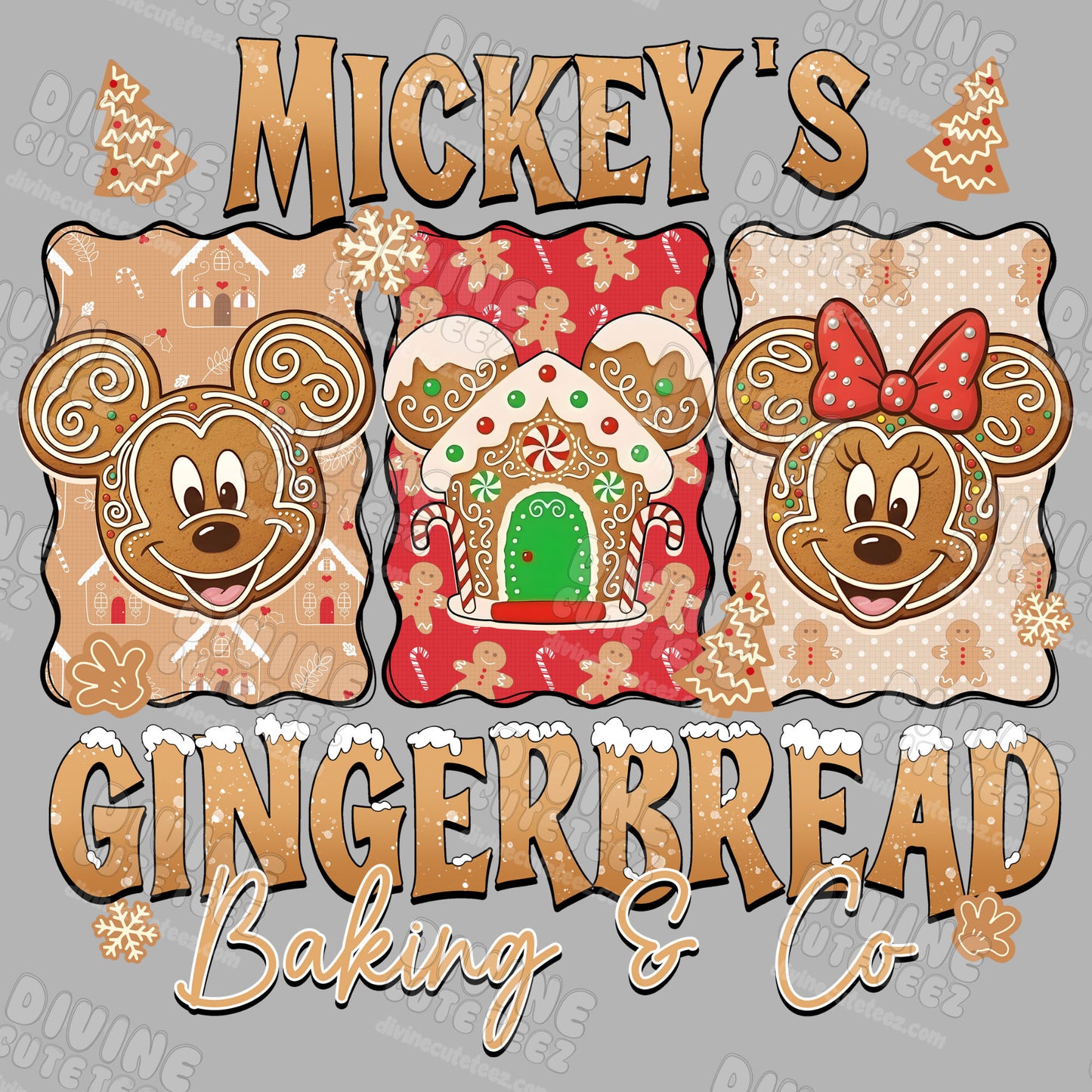 Mickeys Gingerbread Baking & Co DTF Transfer
