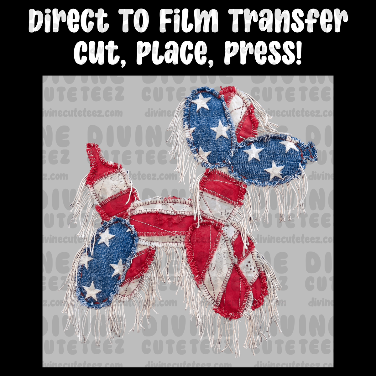 Flag Denim Balloon Dog