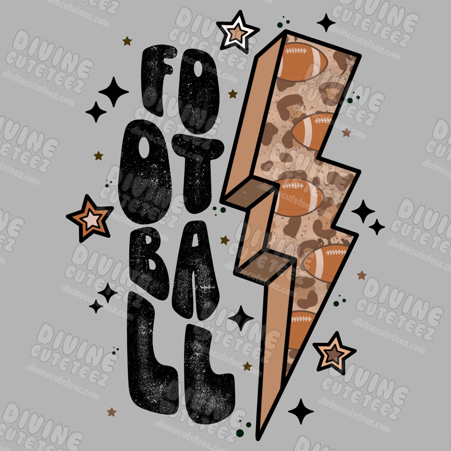 Football Lightning Bolt DTF Transfer