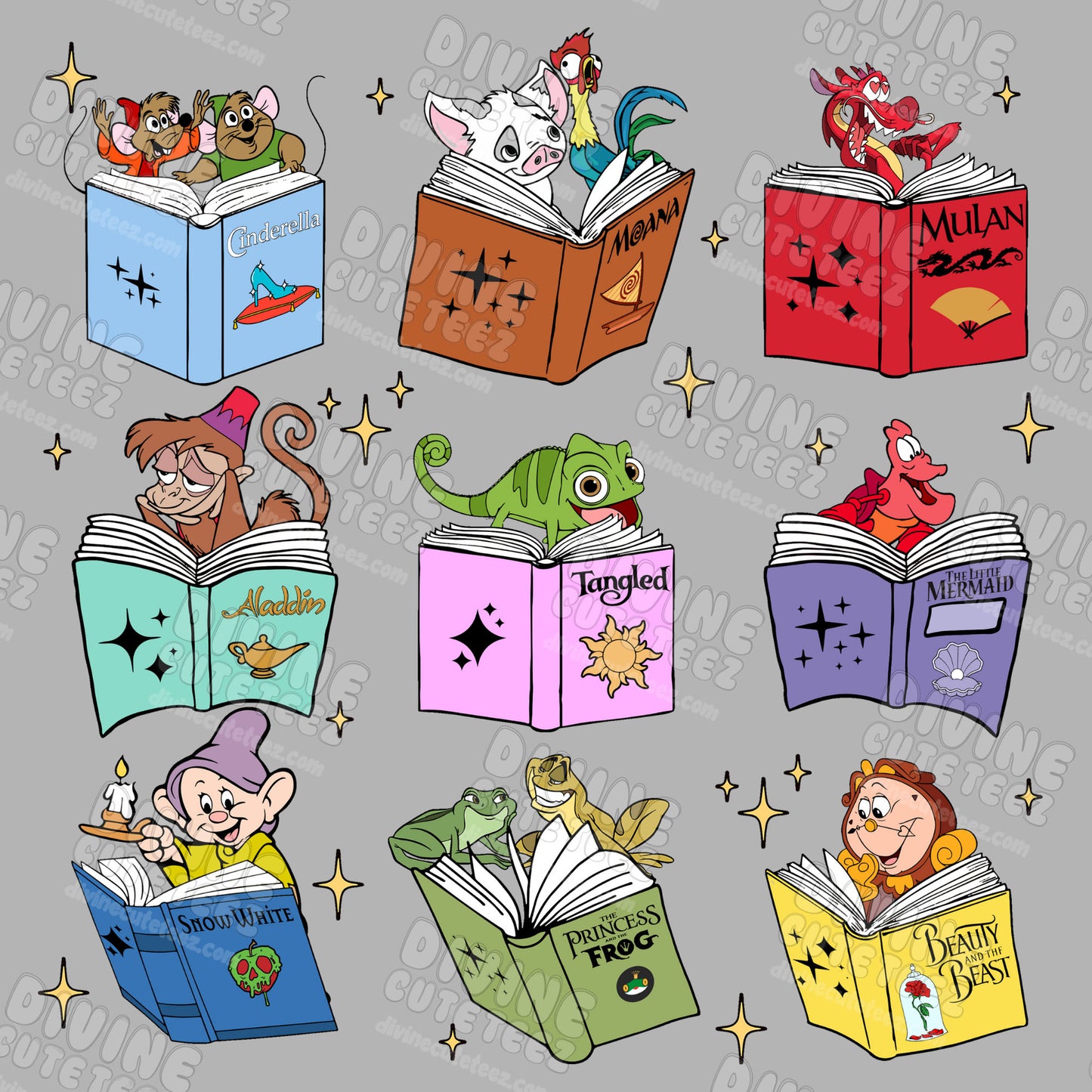 Disney Book Collage DTF Transfer