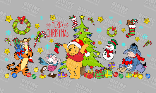Merry Christmas Winnie 16oz UV-DTF Transfer
