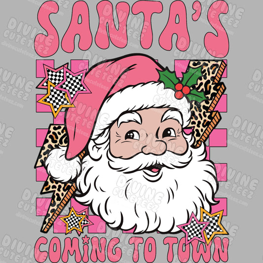 Santas Coming To Town DTF Transfer