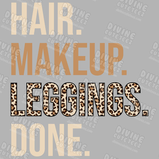 Hair Makeup Leggings Done DTF Transfer