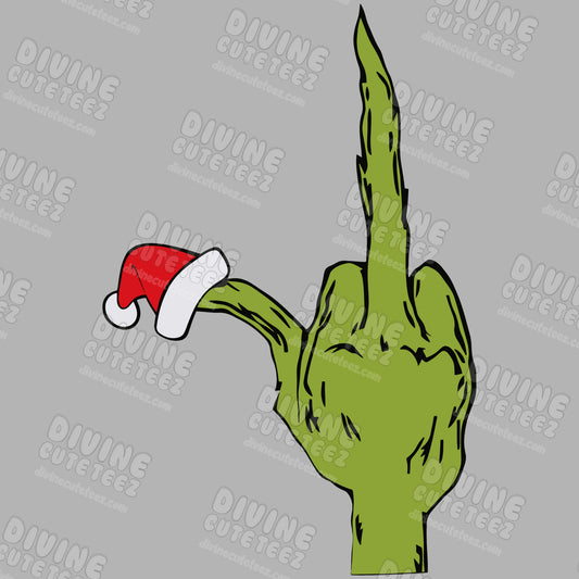 Grinch Middle Finger DTF Transfer