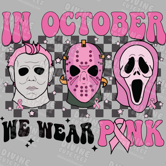 In October We Wear Pink DTF Transfer