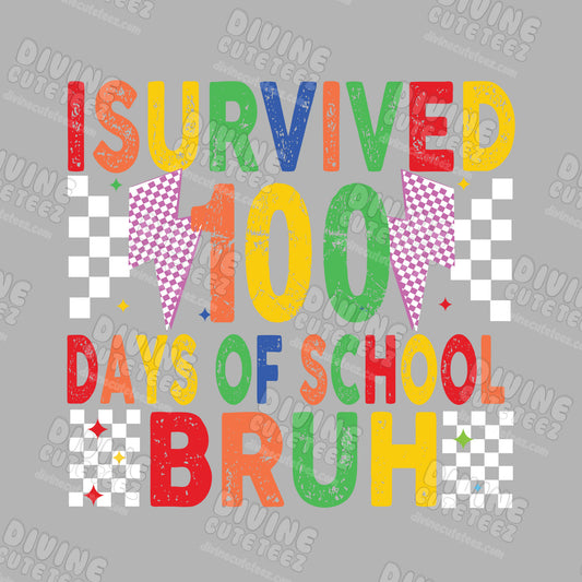 I Survived 100 Days..Bruh DTF Transfer