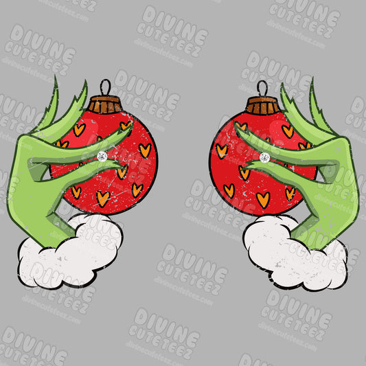 Grinch Ornaments DTF Transfer