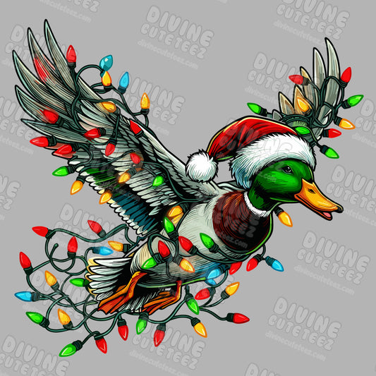 Christmas Light Duck DTF Transfer