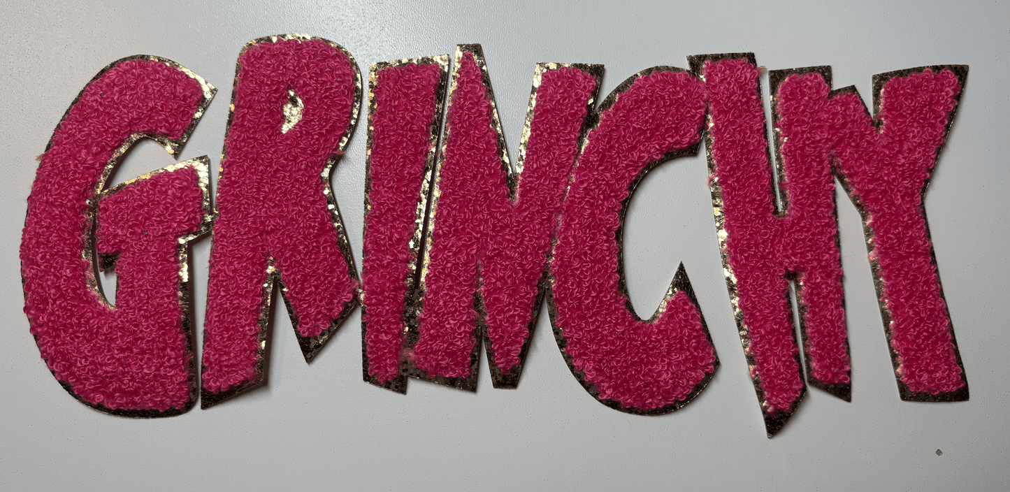 Pink Grinchy Chenille Patch