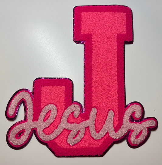 Pink Jesus Chenille Patch