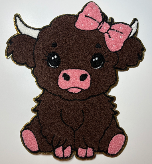 Cute Cow Chenille Patch