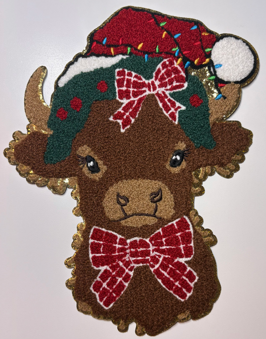 Festive Cow Chenille Patch
