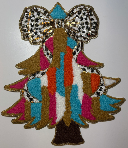 Colorful Christmas Tree Chenille Patch