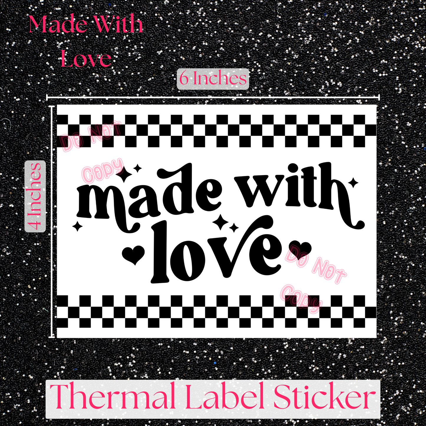 Made With Love Thermal Label Sticker