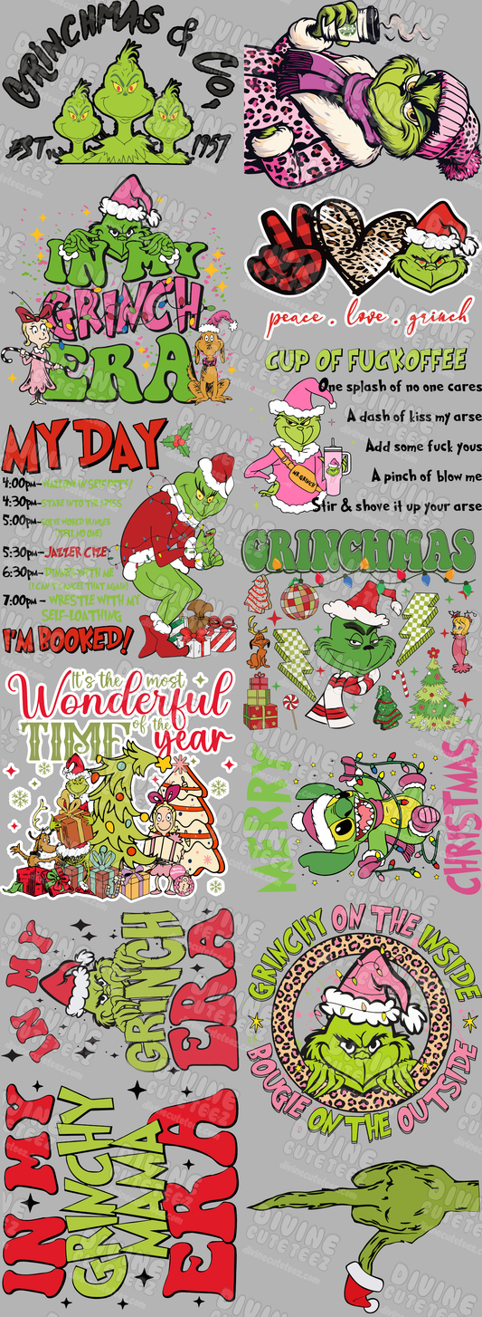 The Grinch Premade DTF Gang Sheet