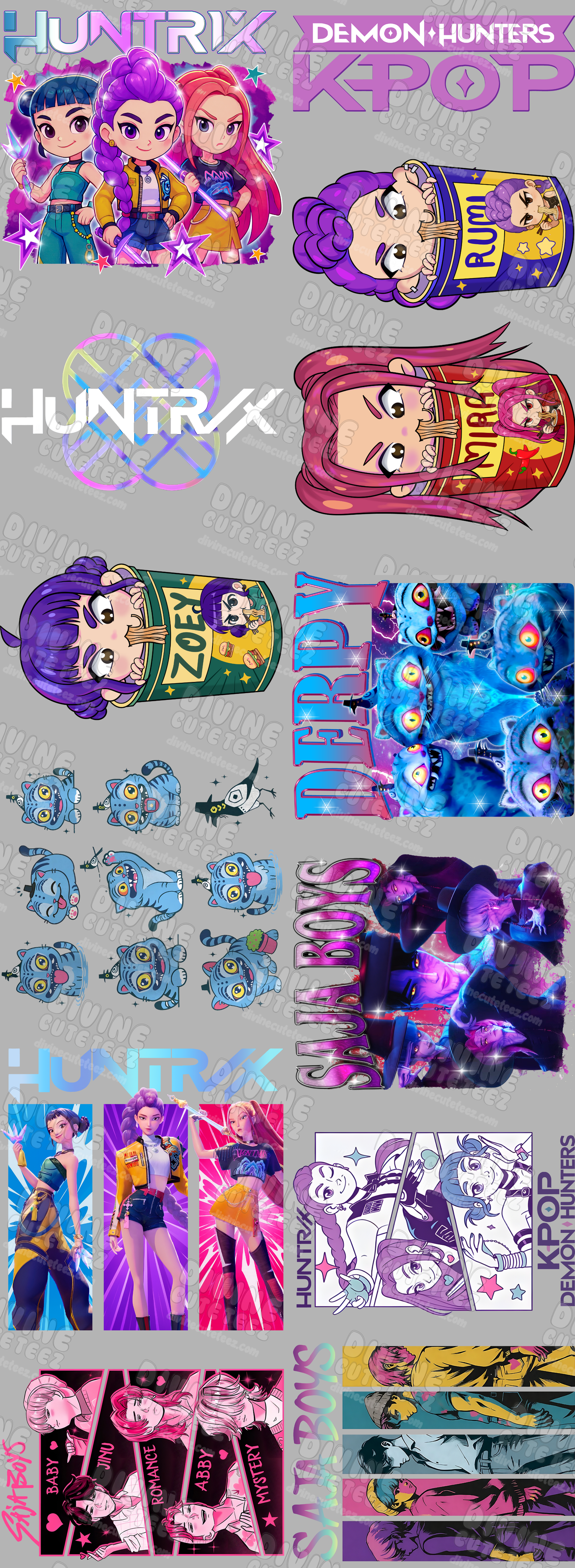 Hunterix/Kpop Premade DTF Gang Sheet