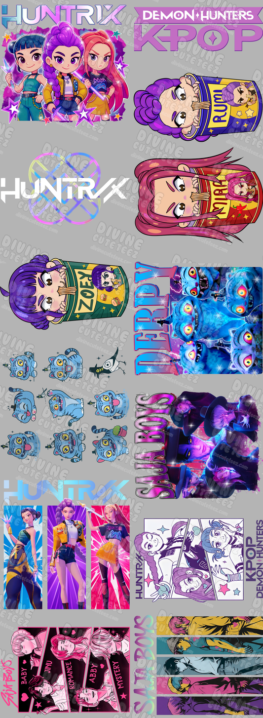 Hunterix/Kpop Premade DTF Gang Sheet