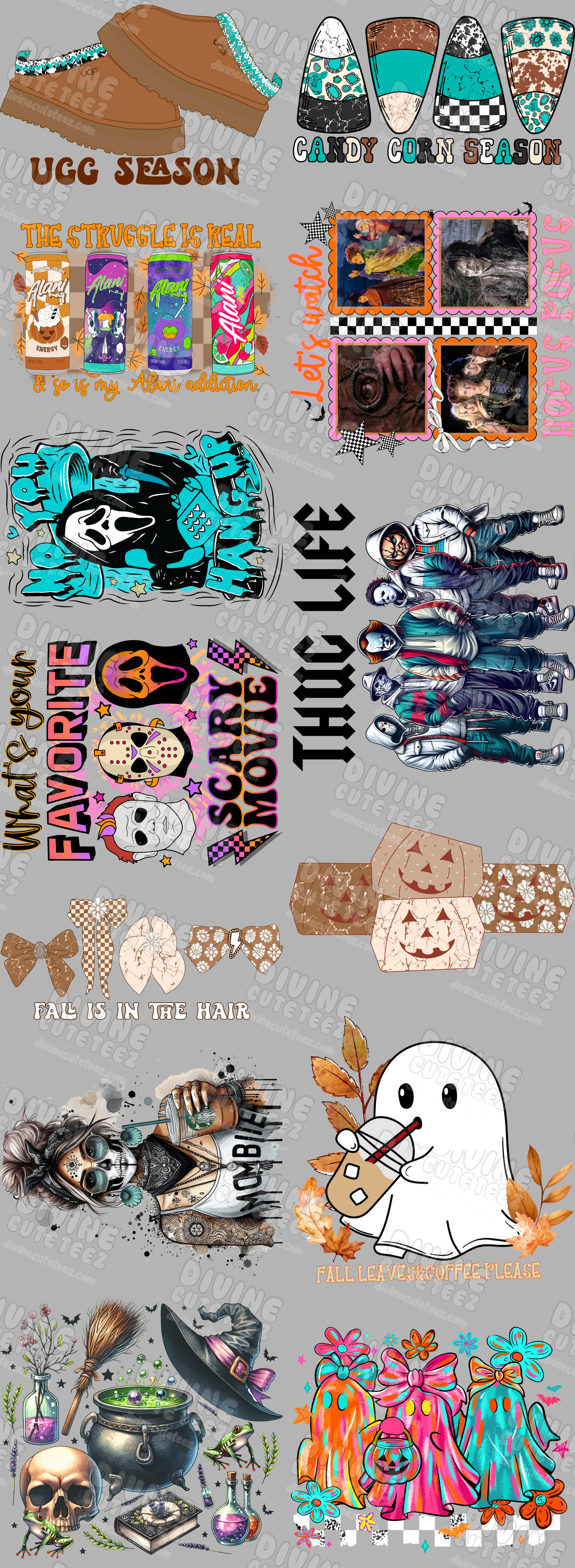 Fall/Halloween Premade DTF Gang Sheet
