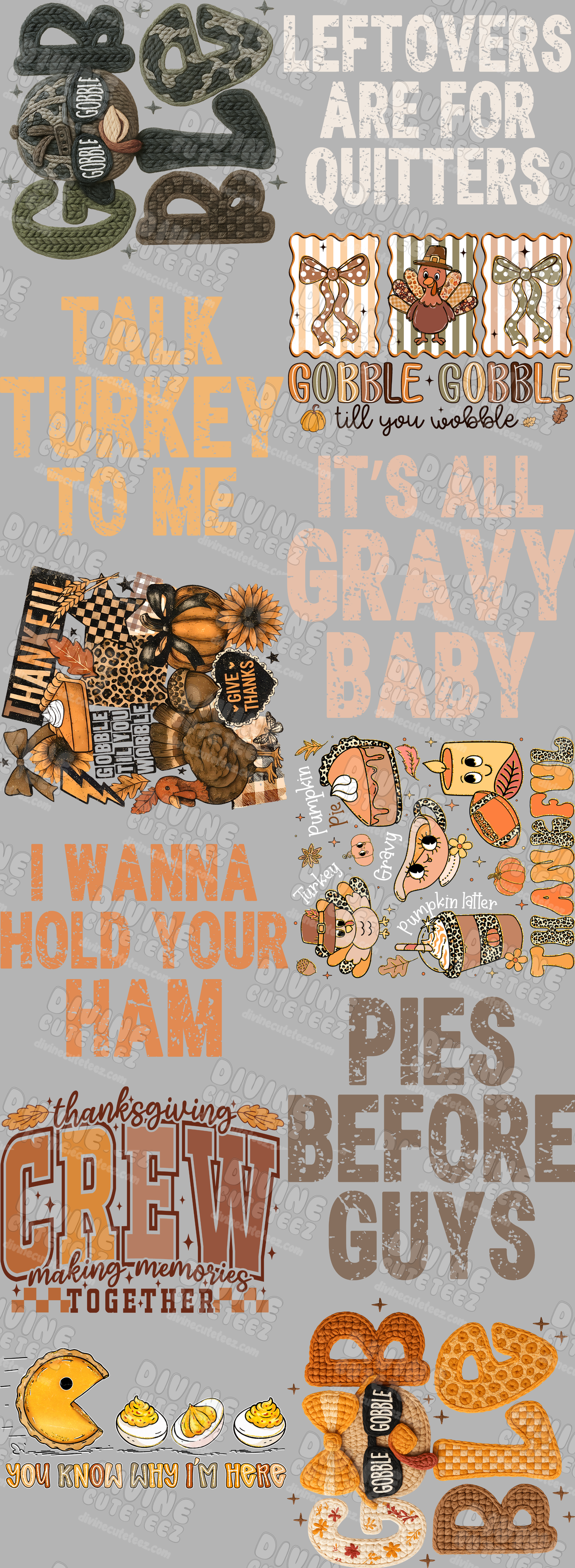 Thankgiving Premade DTF Gang Sheet