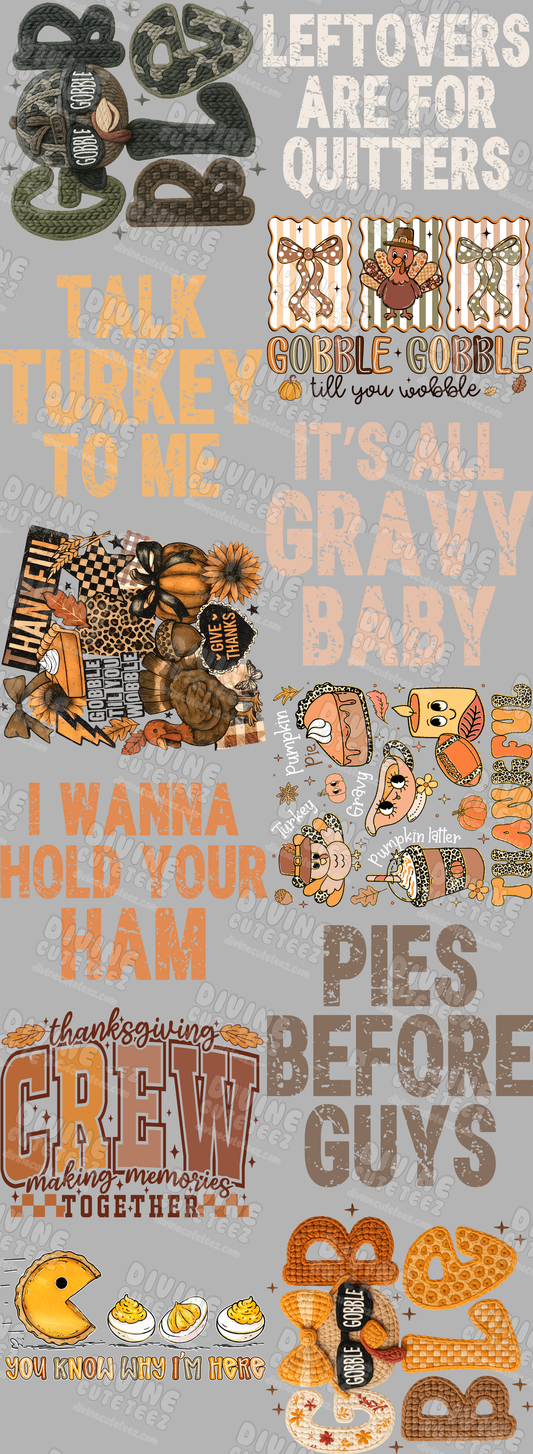 Thankgiving Premade DTF Gang Sheet