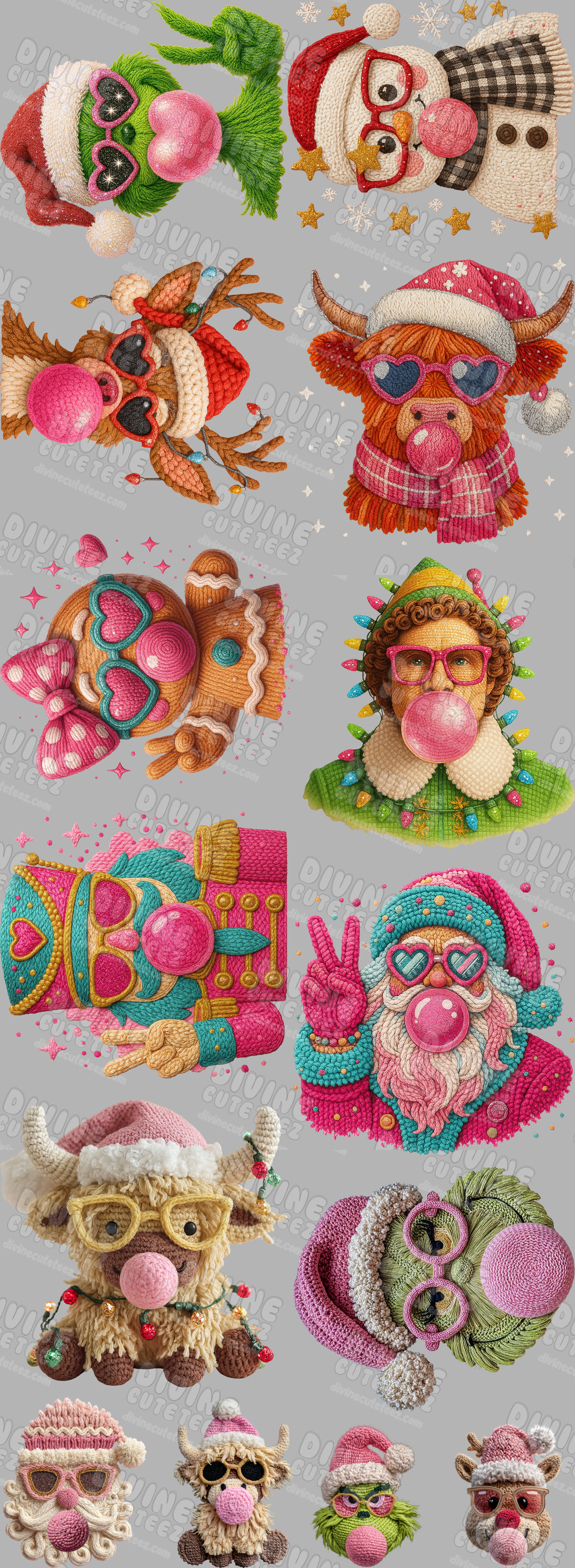 Christmas Bubblegum Premade DTF Gang Sheet