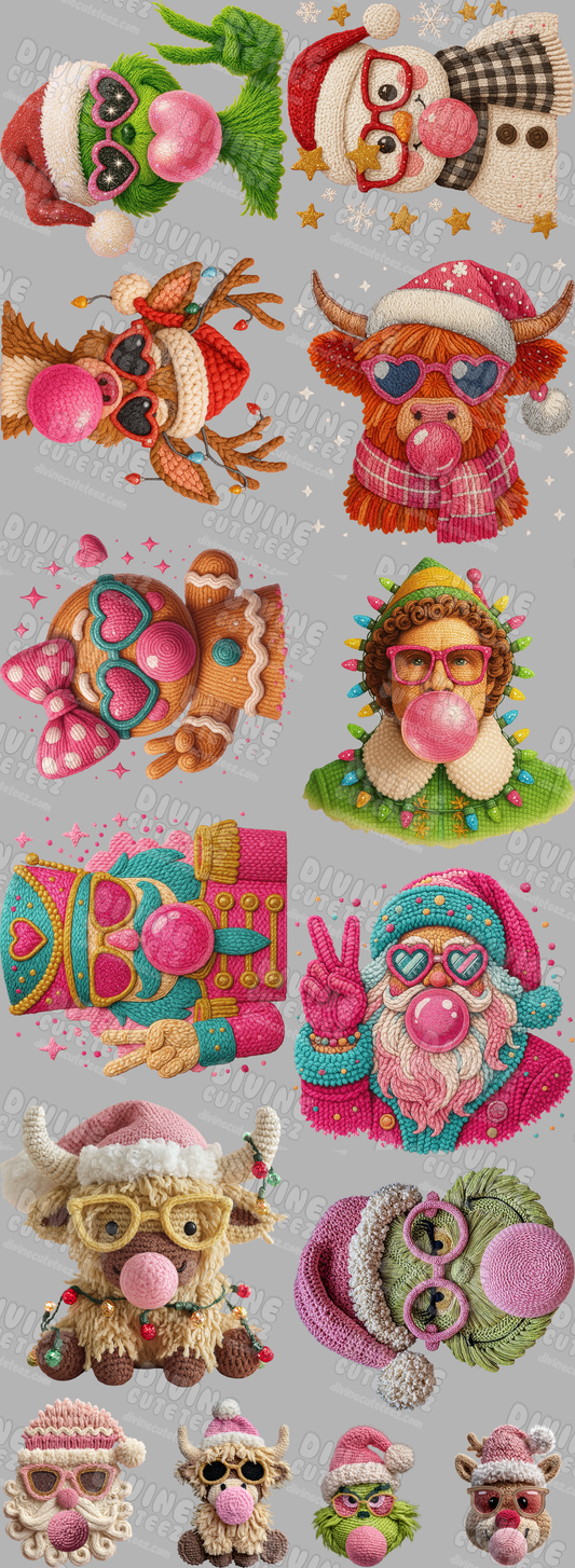 Christmas Bubblegum Premade DTF Gang Sheet