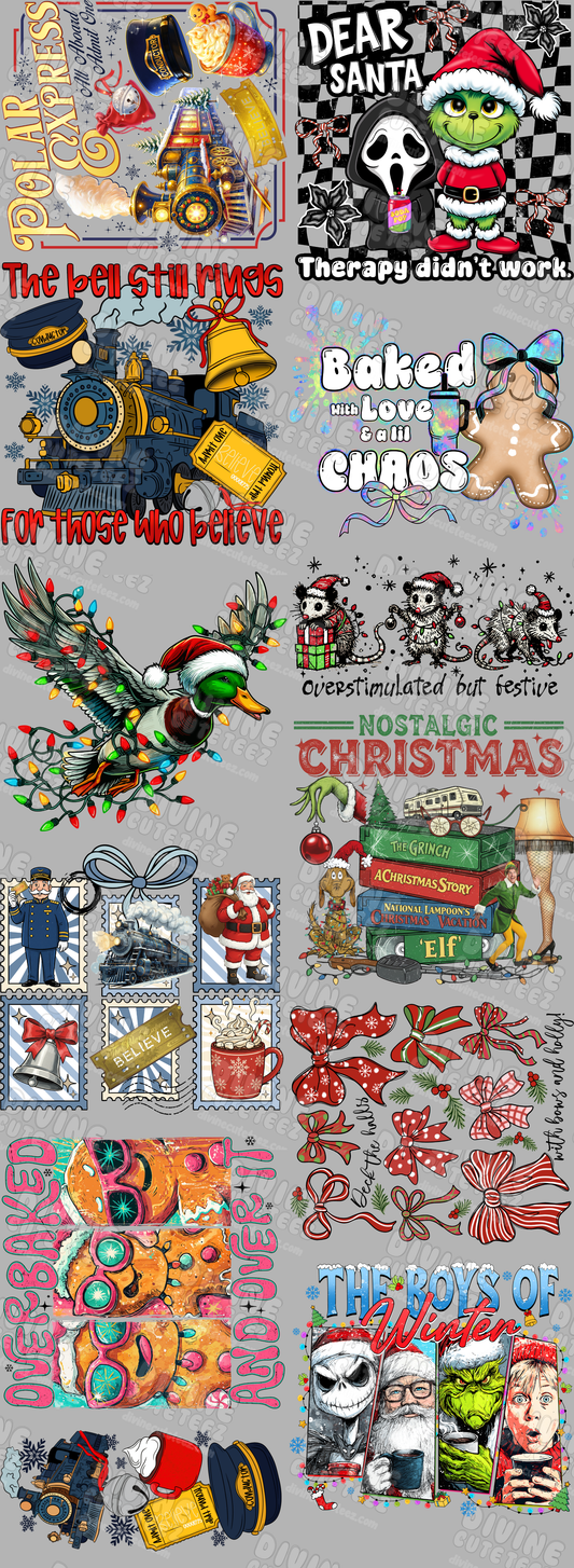 Polar Express Premade DTF Gang Sheet