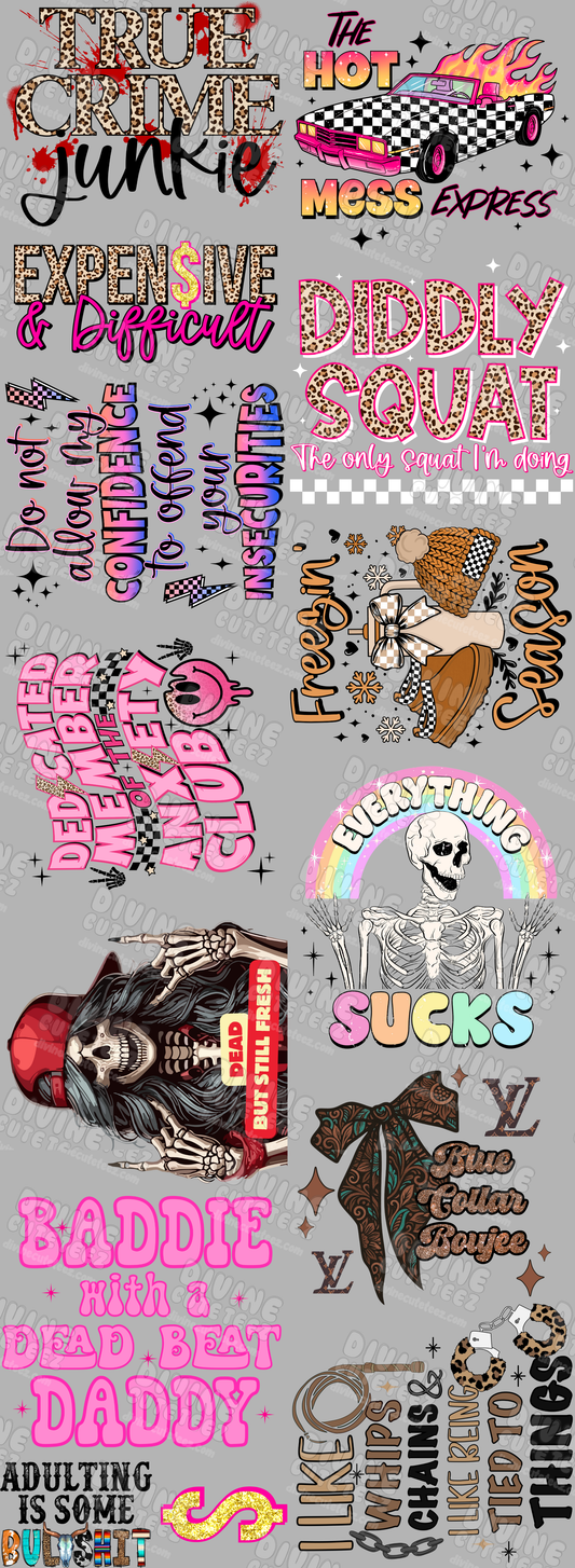 Hot Mess Premade DTF Gang Sheet