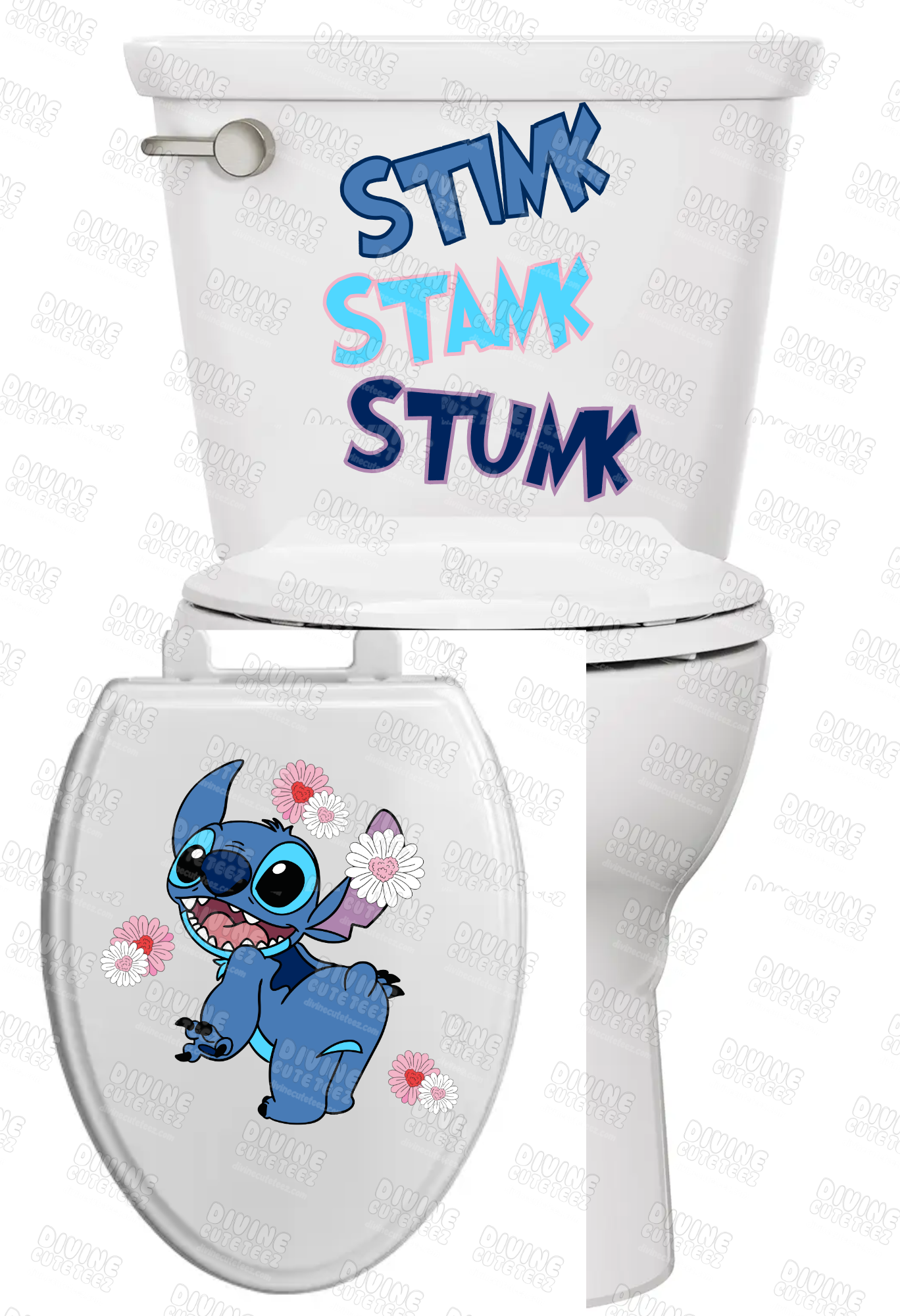 Stitch Stink Stank Stunk Toilet Set UV-DTF