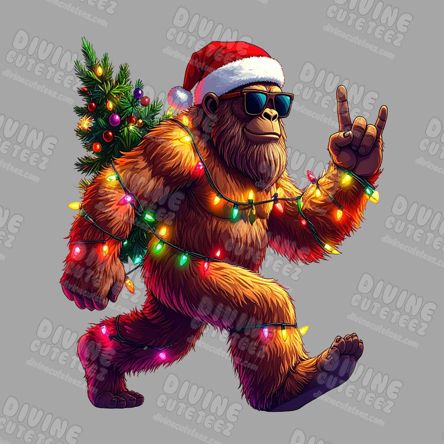 Bigfoot Christmas DTF Transfer