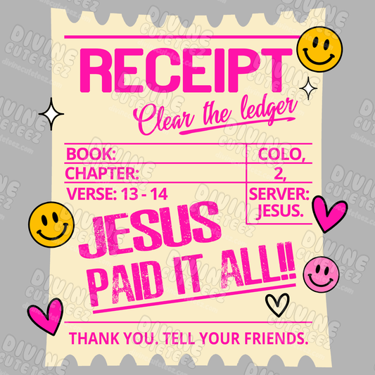 Receipt Clear The Ledger DTF Transfer