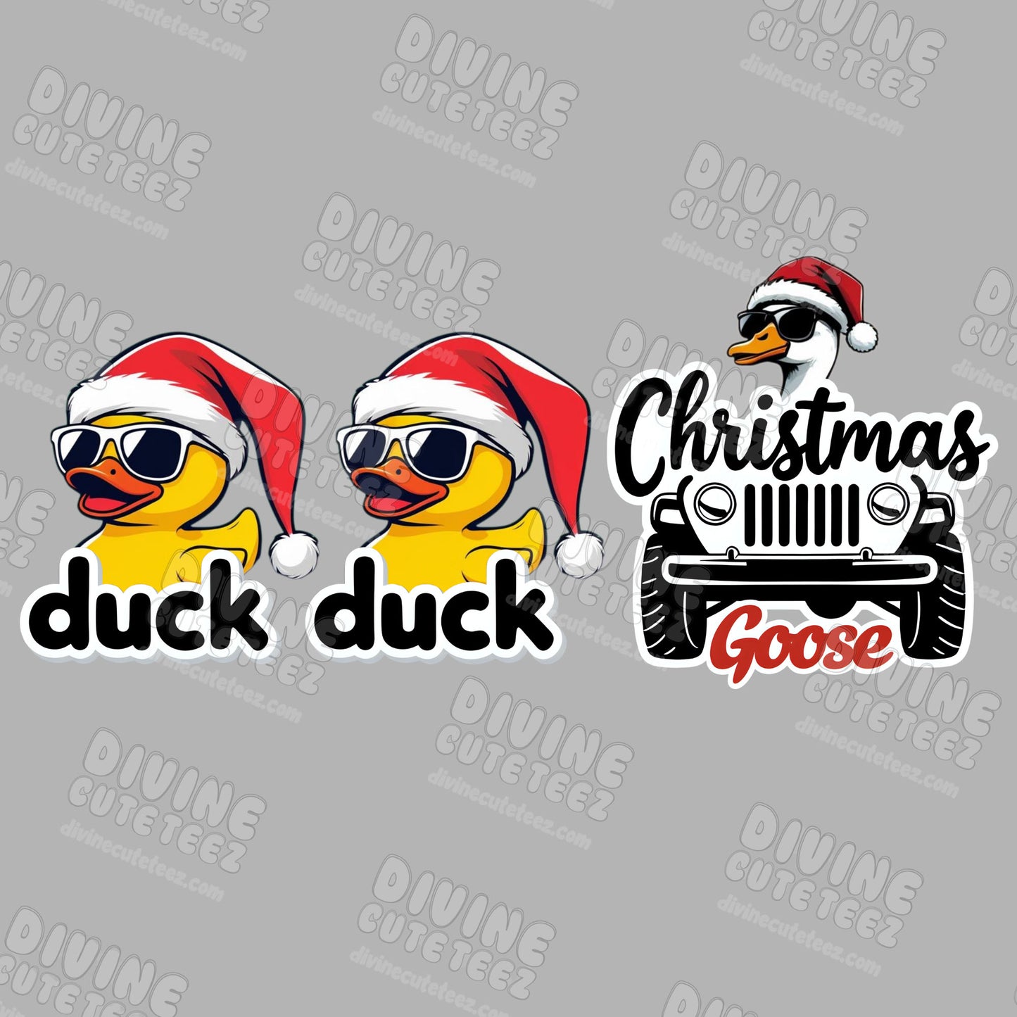 Duck Duck Christmas Goose DTF Transfer