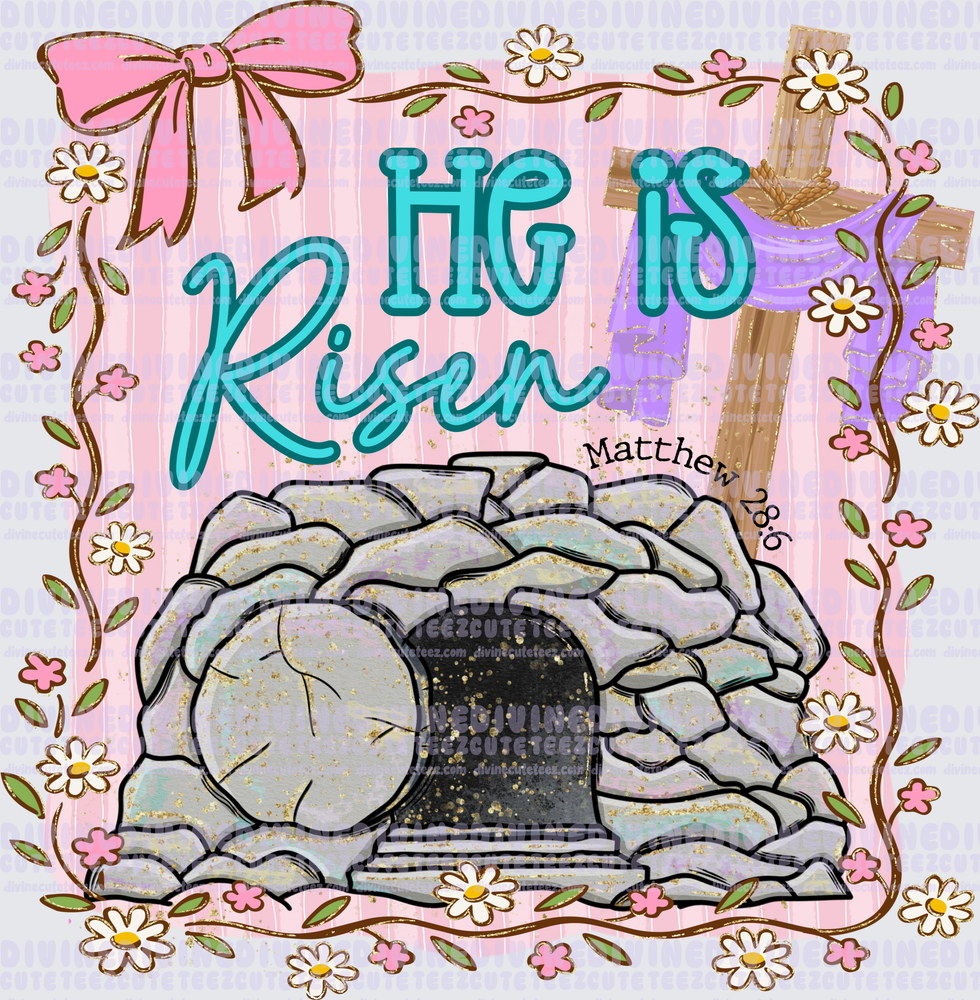 He is risen purple cloth