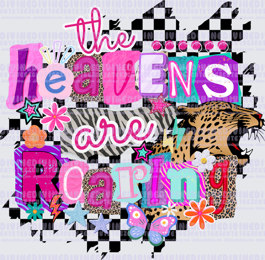 The heavens are roaring checkered background