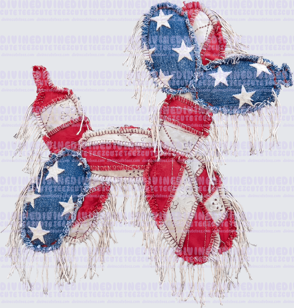 Flag Denim Balloon Dog