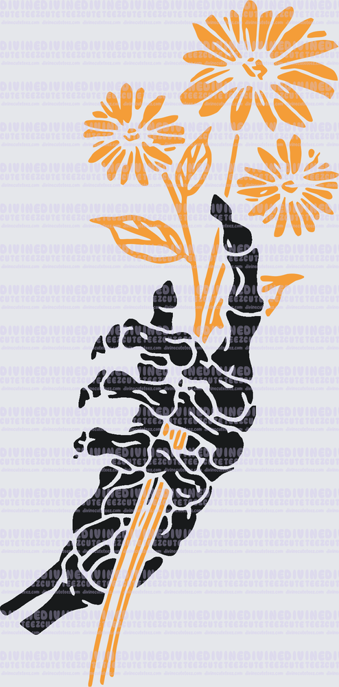 Floral Skull Hand