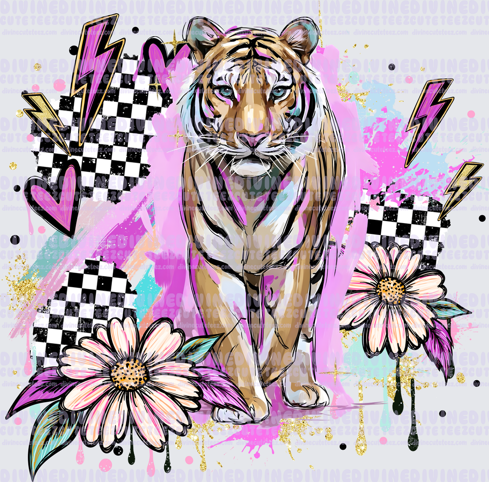 Colorful Checkered Tiger
