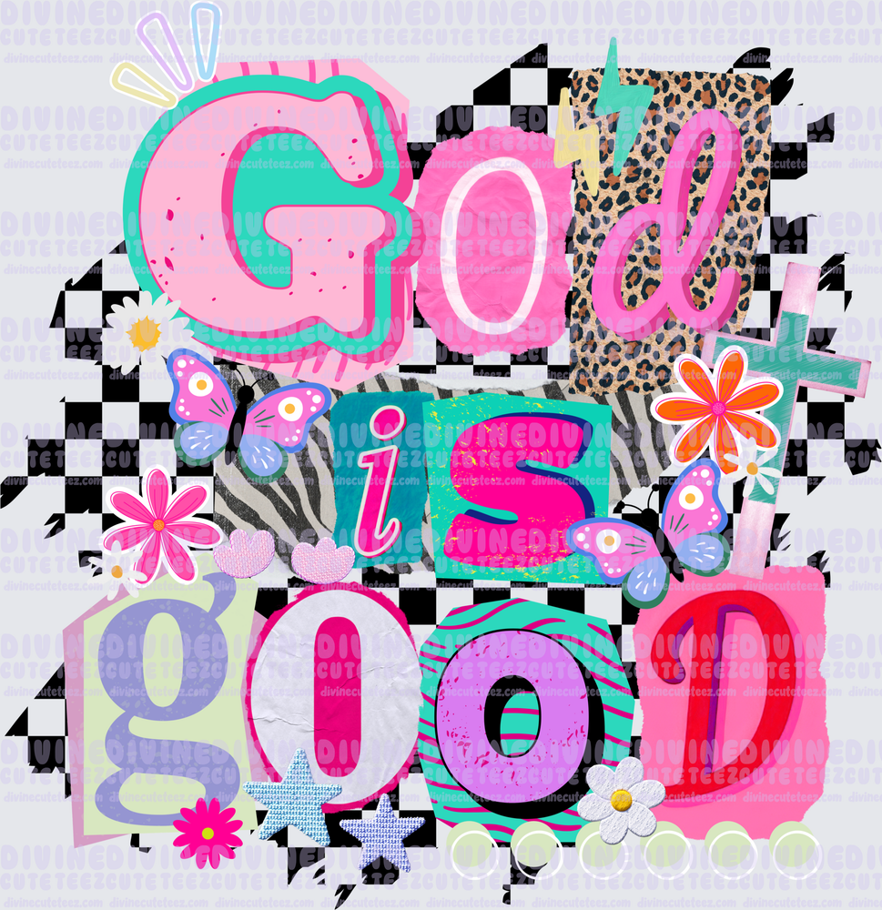 God is good checkered background