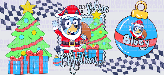 Blue Christmas 16oz Libby Wrap